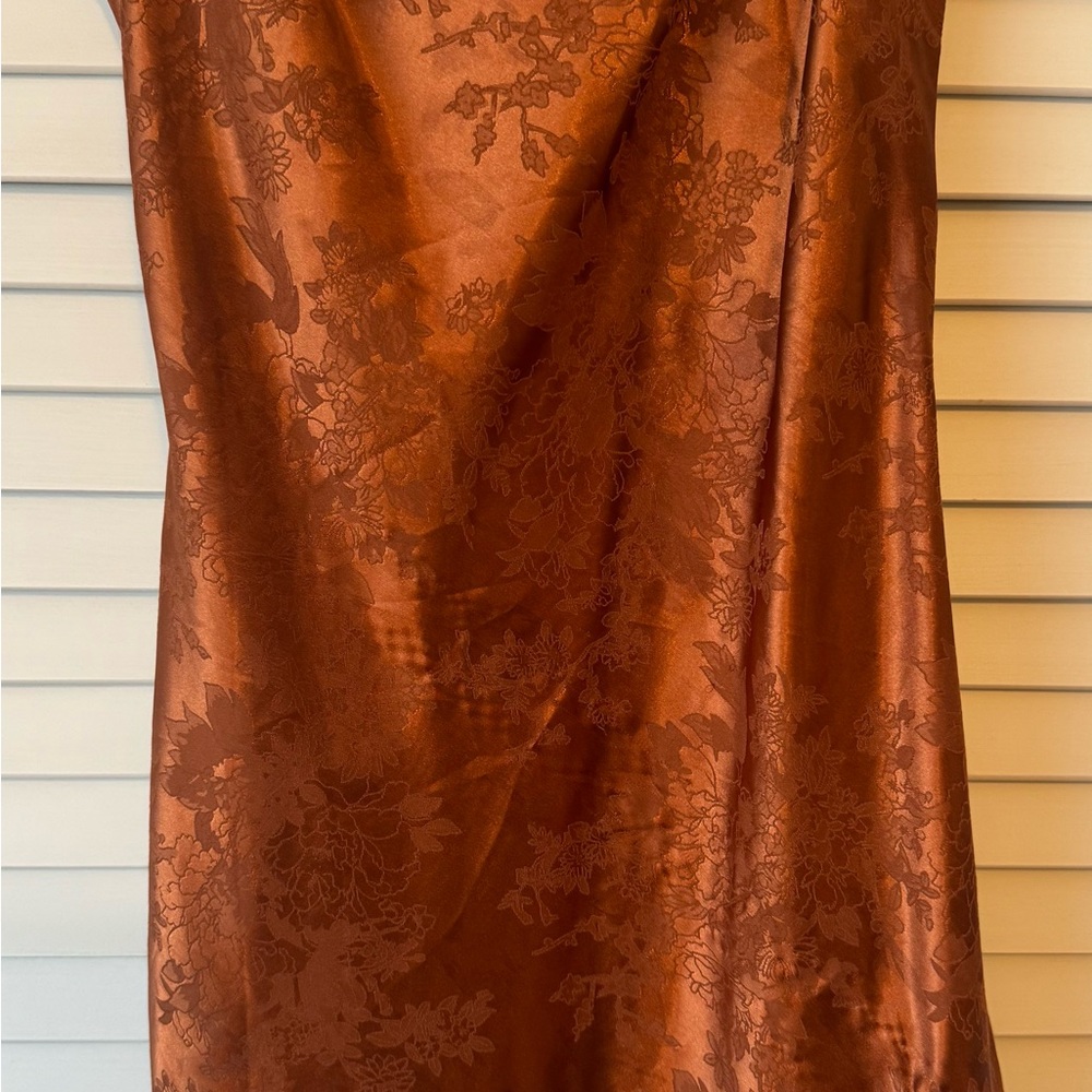 Princess Polly Rust Floral Satin Dress